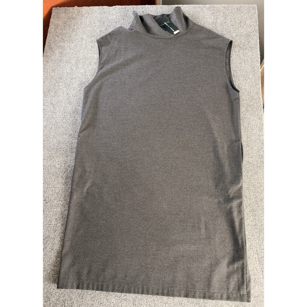 NWT Peter O Mahler Grey Wool Blend Sleeveless Turtleneck Dress Size 3 Lagenlook